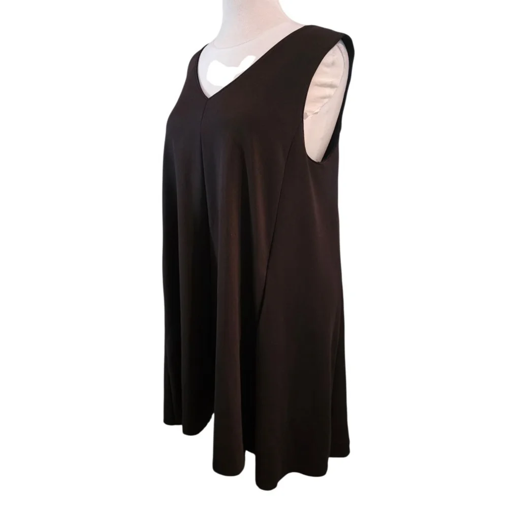 Alfani Black Sleeveless V-Neck Fit & Flare Pleated Dress w/ Pockets Size 16